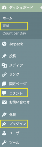 WordPress管理画面 テキストが日本語になりました。